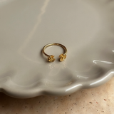 Flora Justerbar Ring - Guldbelagt