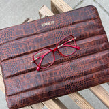 Lora Computer Sleeve 13-14"- D105 Brown Croco