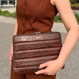 Lora Computer Sleeve 13-14"- D105 Brown Croco