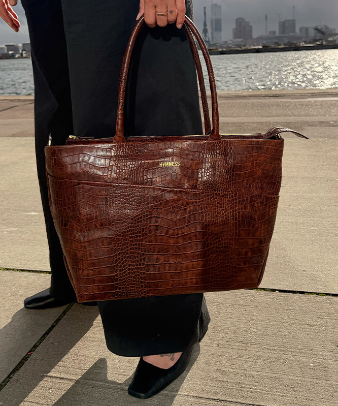 Tara Tote M Brown Croc