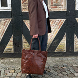 Tara Tote Tall - D105 Brown Croco