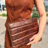 Lora Computer Sleeve 13-14"- D105 Brown Croco